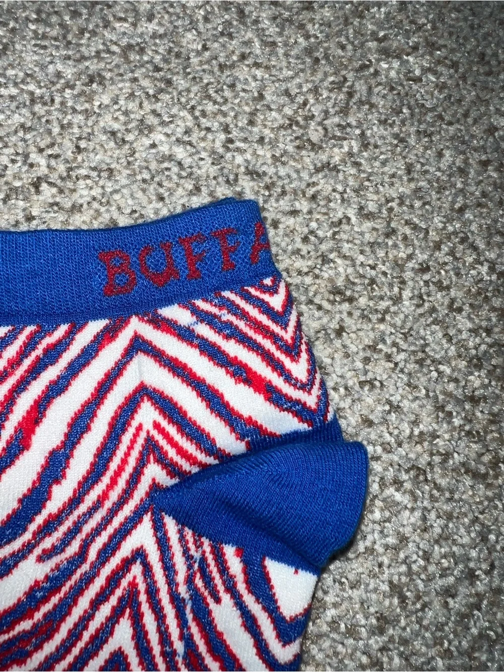 NEW WITH TAGS Buffalo Bills Red, White & Blue Patterned ankle Socks